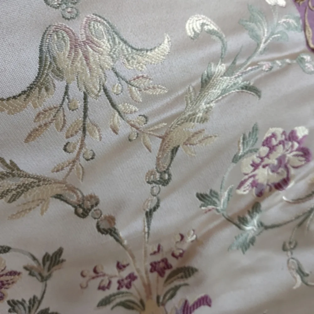 Comforter embroidered floral rope trim jacquard